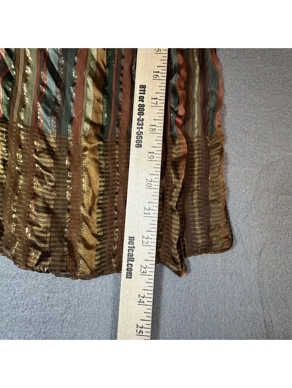 Vintage Striped Multicolor Scarf with Metallic Thread Detail